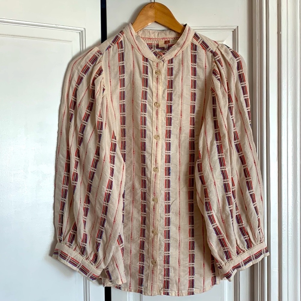 Anthropologie / Pilcro balloon 3/4 sleeve blouse
